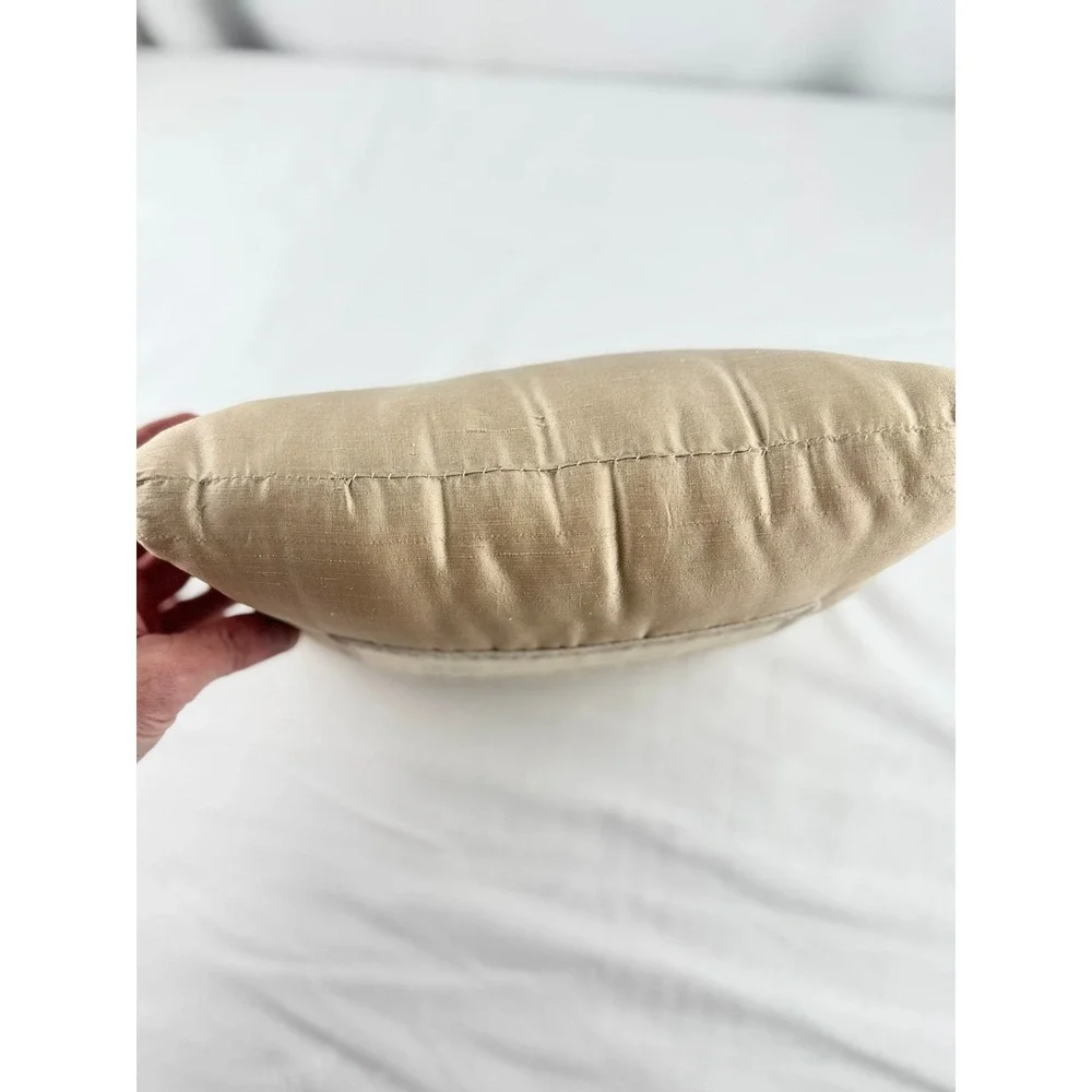 Neutral Beige Textured Throw Pillow Quote Farmhouse Linen Style Decor‎